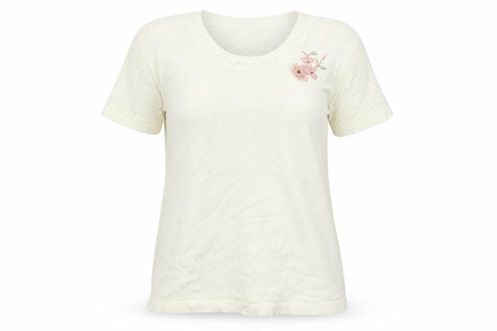 Womens UK Size 16 Afibel White Basic T-Shirt