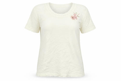 Womens UK Size 16 Afibel White Basic T-Shirt