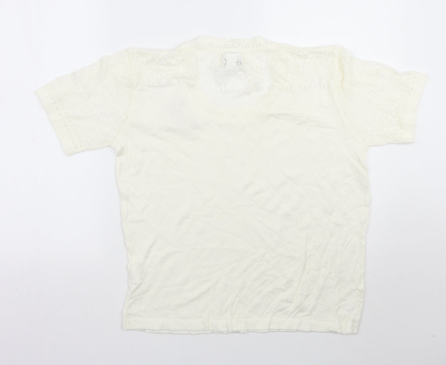 Womens UK Size 16 Afibel White Basic T-Shirt