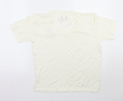 Womens UK Size 16 Afibel White Basic T-Shirt