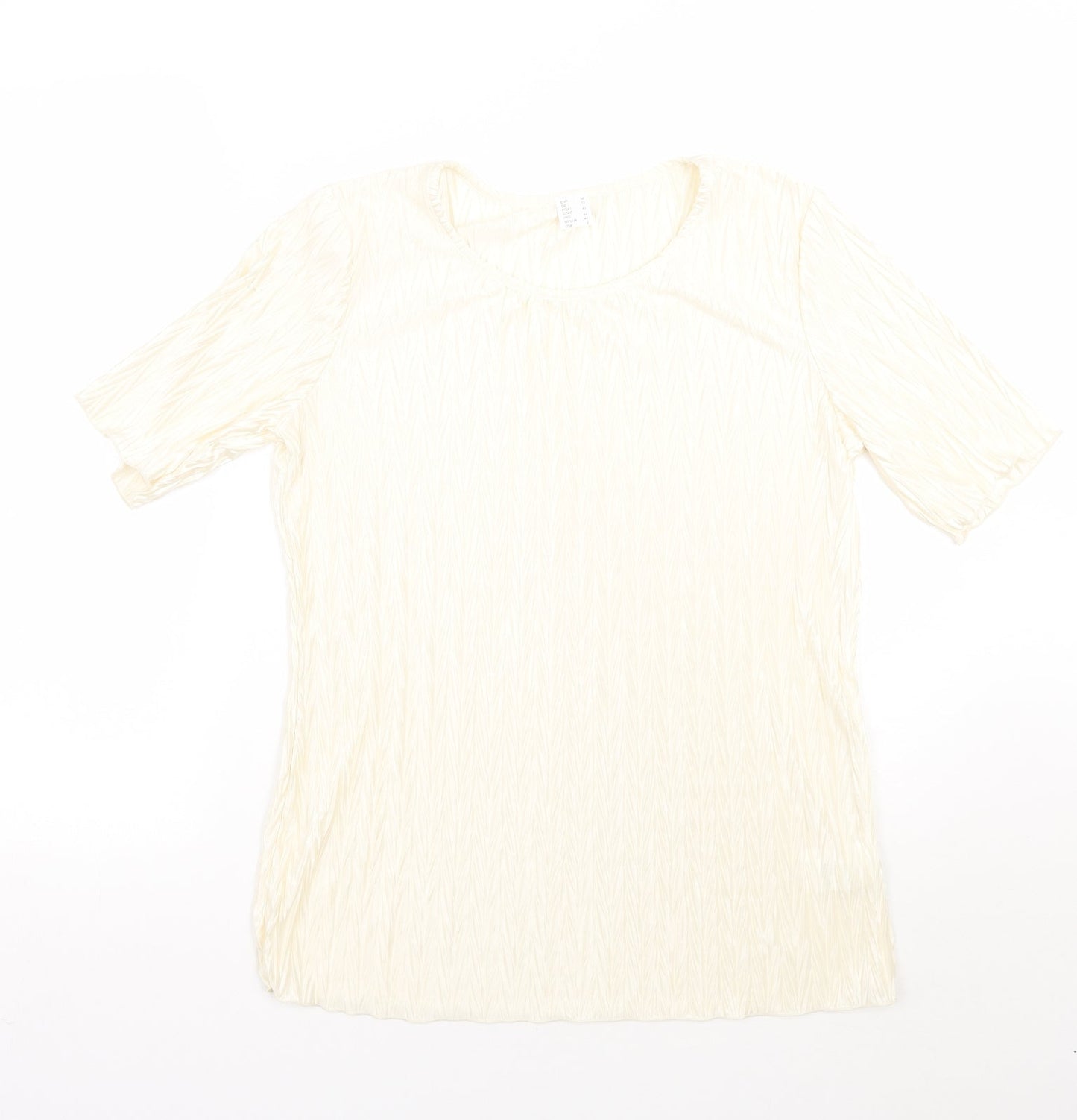 Womens UK Size 12 Preworn Ivory Basic T-Shirt