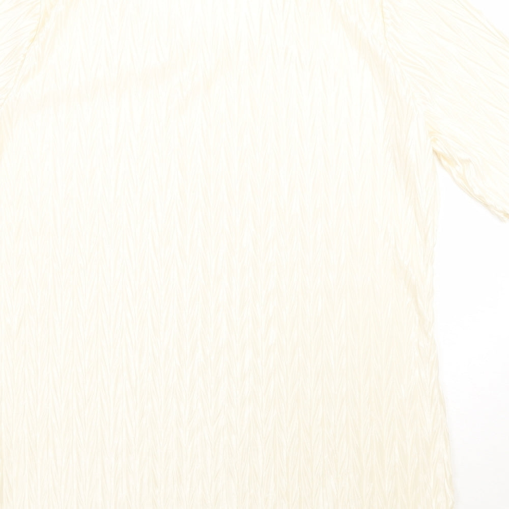 Womens UK Size 12 Preworn Ivory Basic T-Shirt