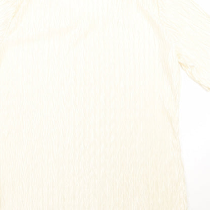 Womens UK Size 12 Preworn Ivory Basic T-Shirt
