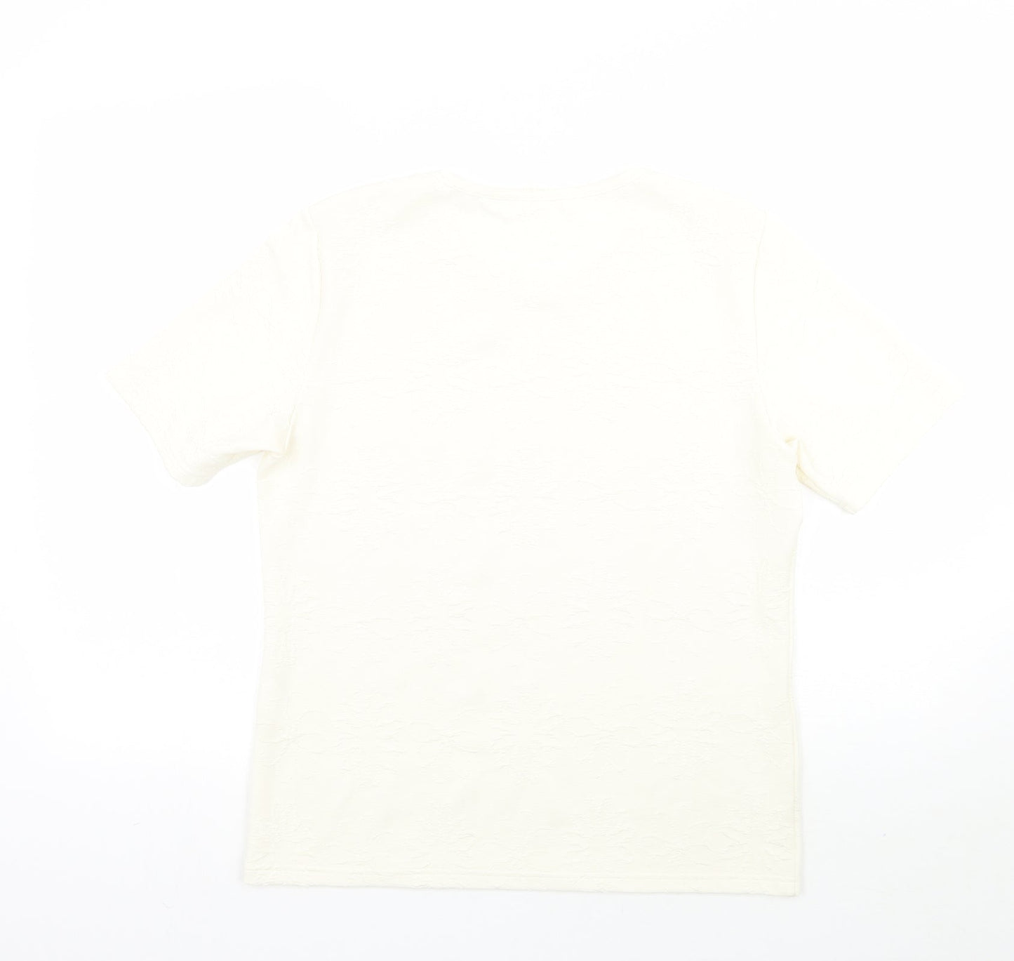 Womens UK Size 14 Preworn Ivory Basic T-Shirt