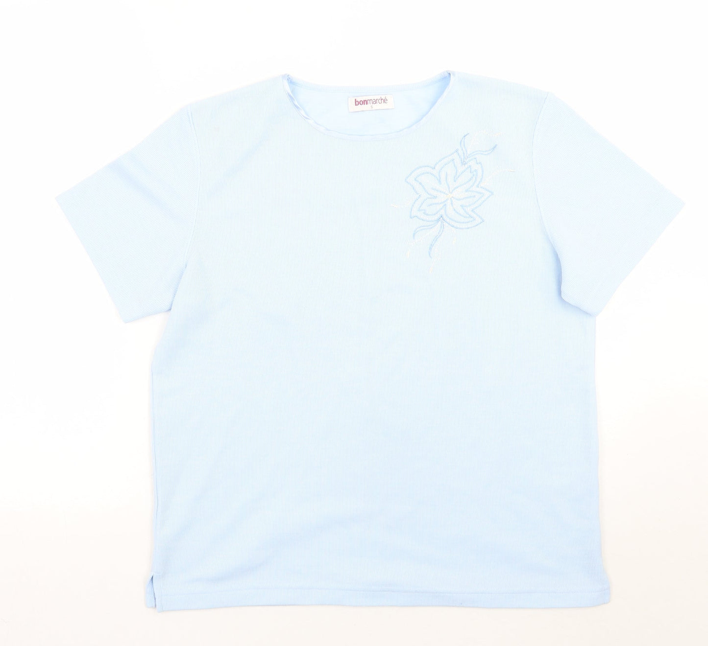 Bonmarché Womens Blue Floral  Basic T-Shirt Size S