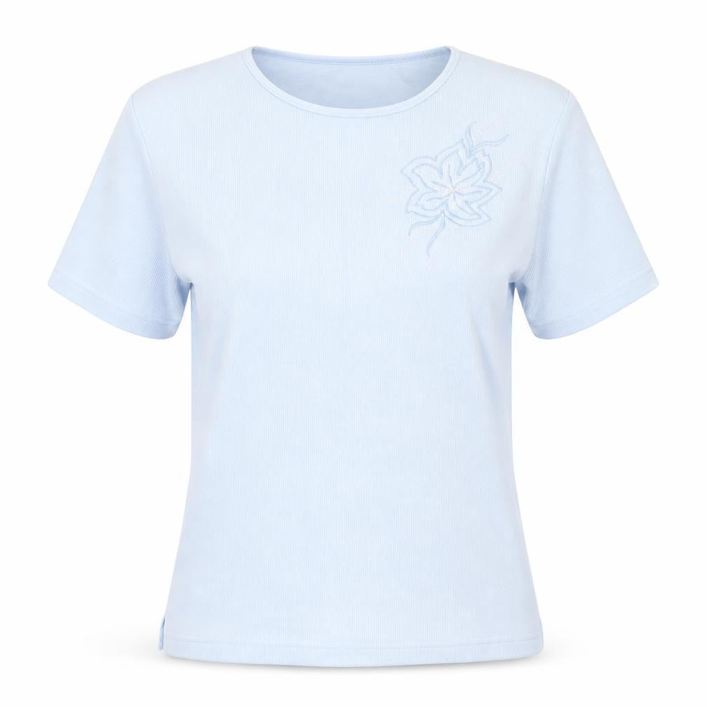 Womens UK Size S Bonmarché Blue Basic T-Shirt