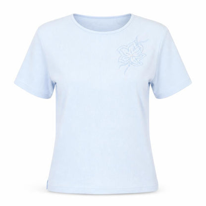 Womens UK Size S Bonmarché Blue Basic T-Shirt