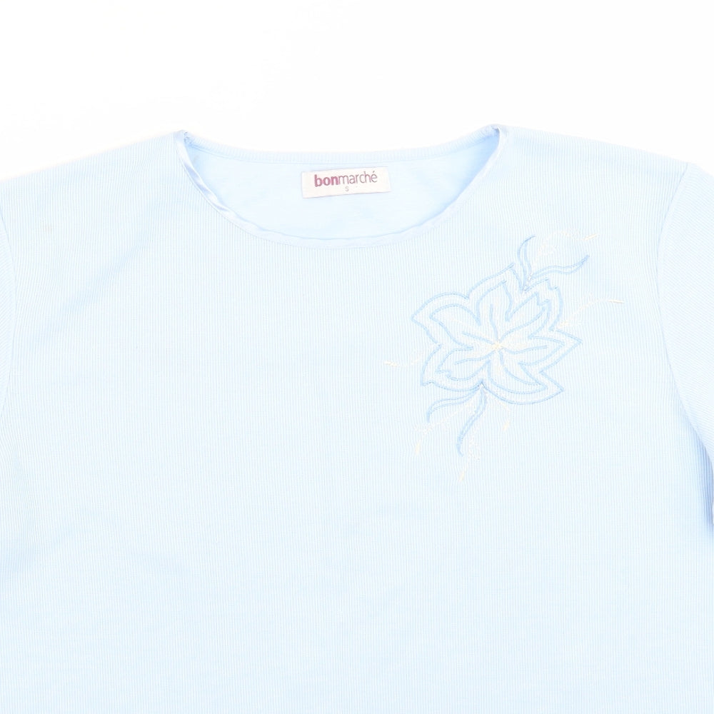 Bonmarché Womens Blue Floral  Basic T-Shirt Size S