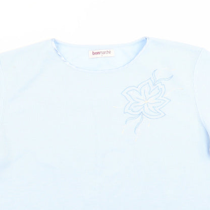 Bonmarché Womens Blue Floral  Basic T-Shirt Size S