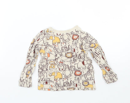 George Girls Beige Animal Print  Basic T-Shirt Size 3-6 Months
