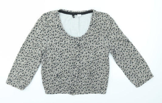 Womens UK Size 6 H&M Grey Cardigan Jumper