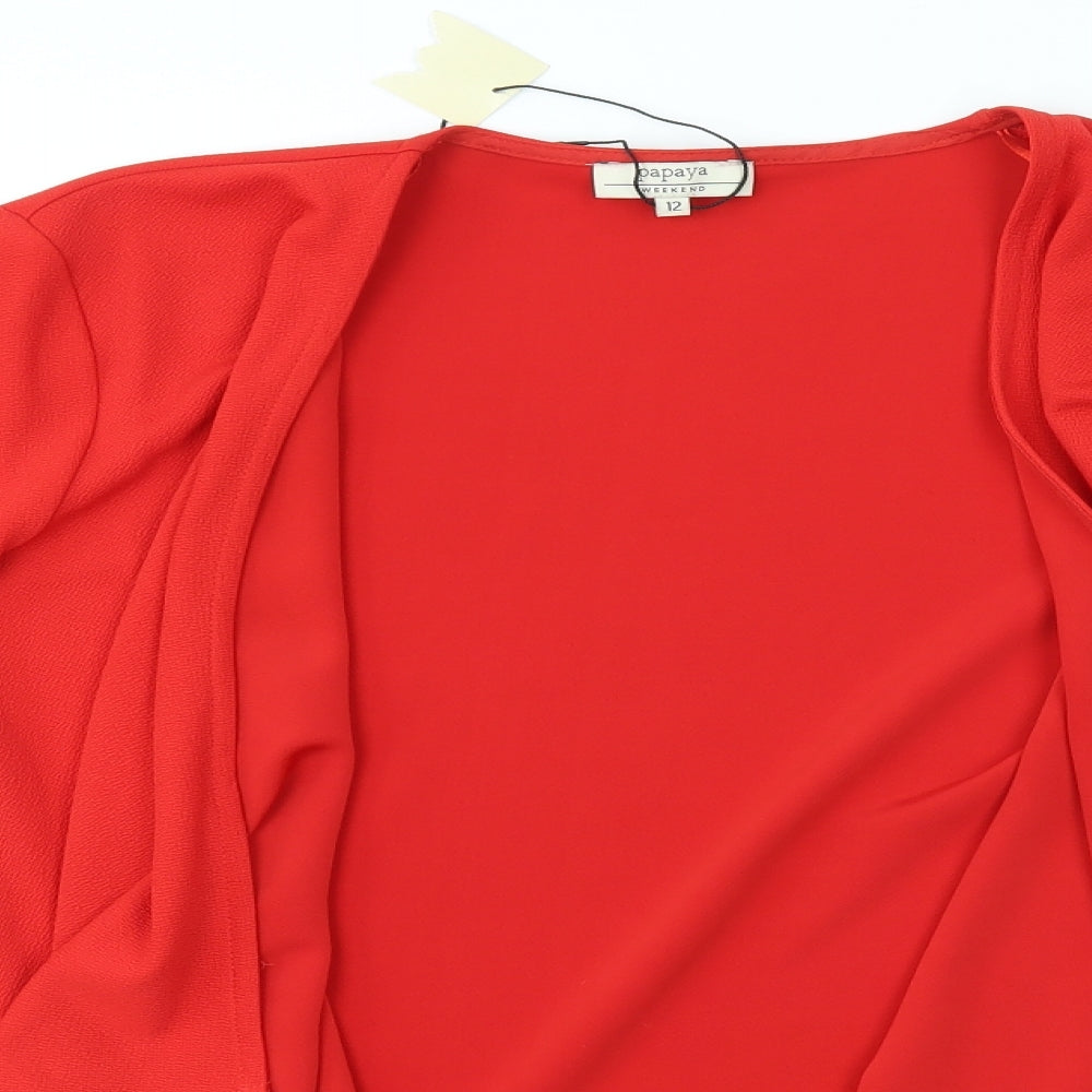 Womens UK Size 12 Matalan Red Cardigan Jumper