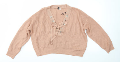 Womens UK Size M H&M Pink Pullover Jumper