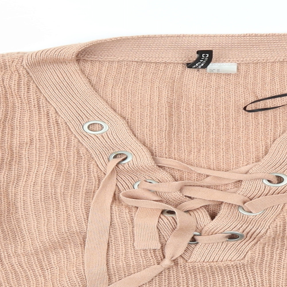 Womens UK Size M H&M Pink Pullover Jumper