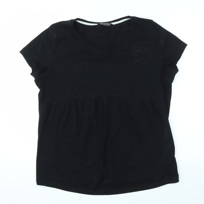 Avenue Womens Black   Basic T-Shirt Size 12