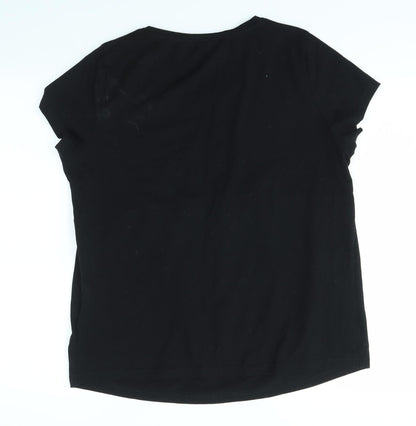 Avenue Womens Black   Basic T-Shirt Size 12