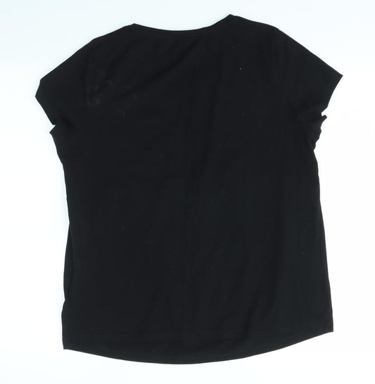 Avenue Womens Black   Basic T-Shirt Size 12