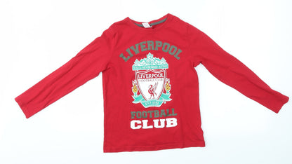 LIVERPOOL FOOTBALL CLUB Boys Red   Basic T-Shirt Size 9-10 Years