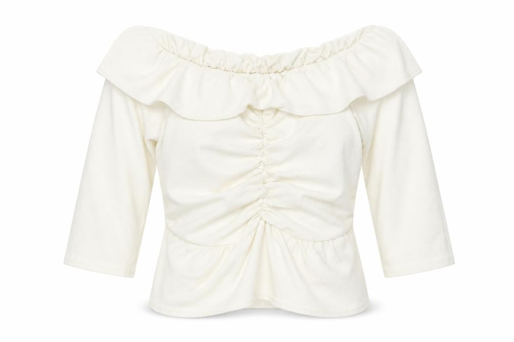 Womens UK Size 8 Boohoo Ivory Basic Blouse