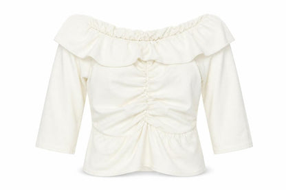 Womens UK Size 8 Boohoo Ivory Basic Blouse