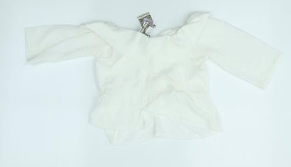 Boohoo Womens Ivory   Basic Blouse Size 8