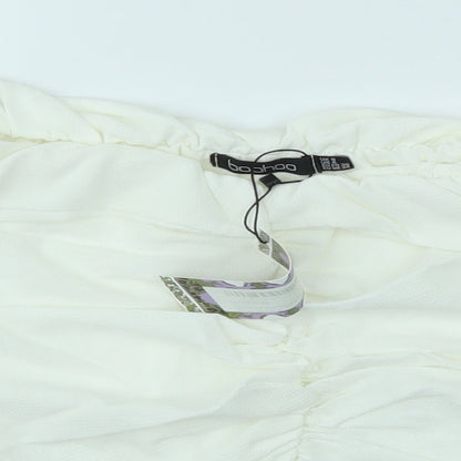 Boohoo Womens Ivory   Basic Blouse Size 8