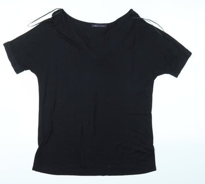 Womens UK Size 14 M&S Black Basic Polo