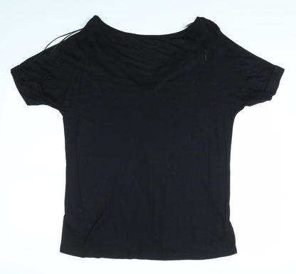 Womens UK Size 14 M&S Black Basic Polo