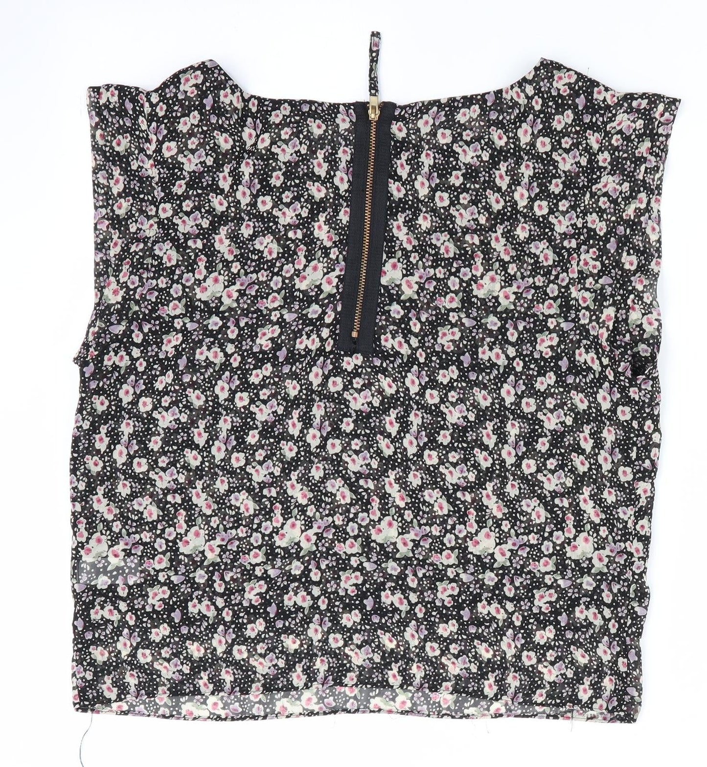 Womens UK Size 10 Topshop Black Basic Blouse