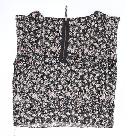 Womens UK Size 10 Topshop Black Basic Blouse