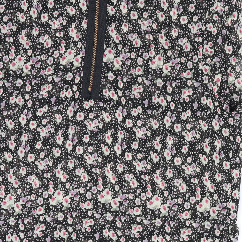 Womens UK Size 10 Topshop Black Basic Blouse