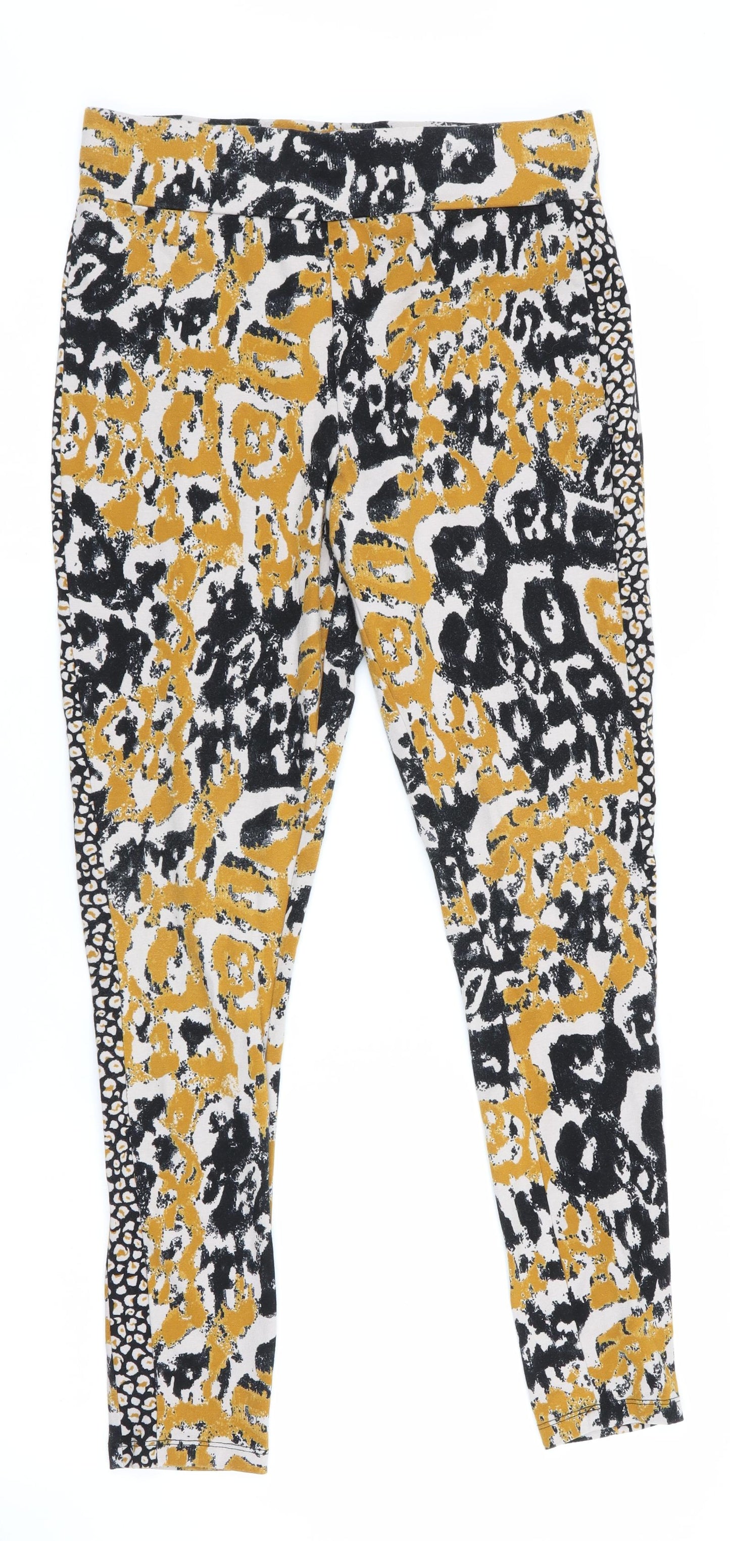 Logo Womens Gold Animal Print  Jegging Leggings Size 2XS L27 in