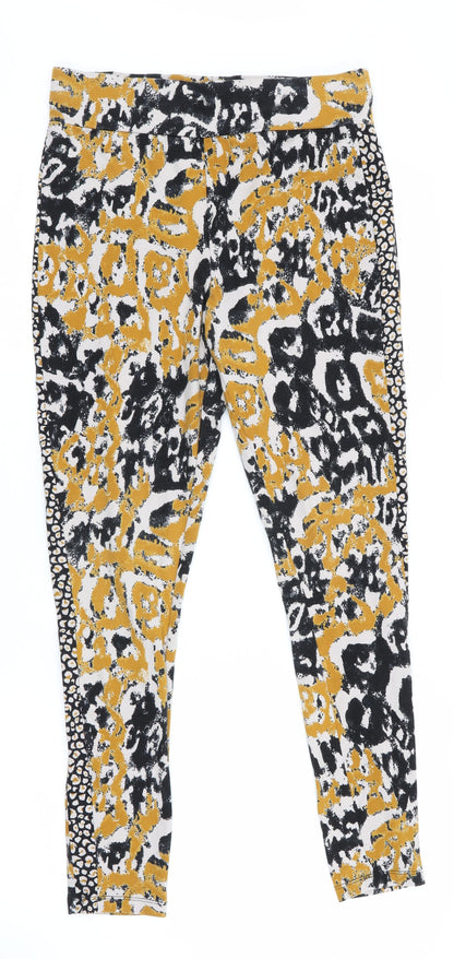 Logo Womens Gold Animal Print  Jegging Leggings Size 2XS L27 in