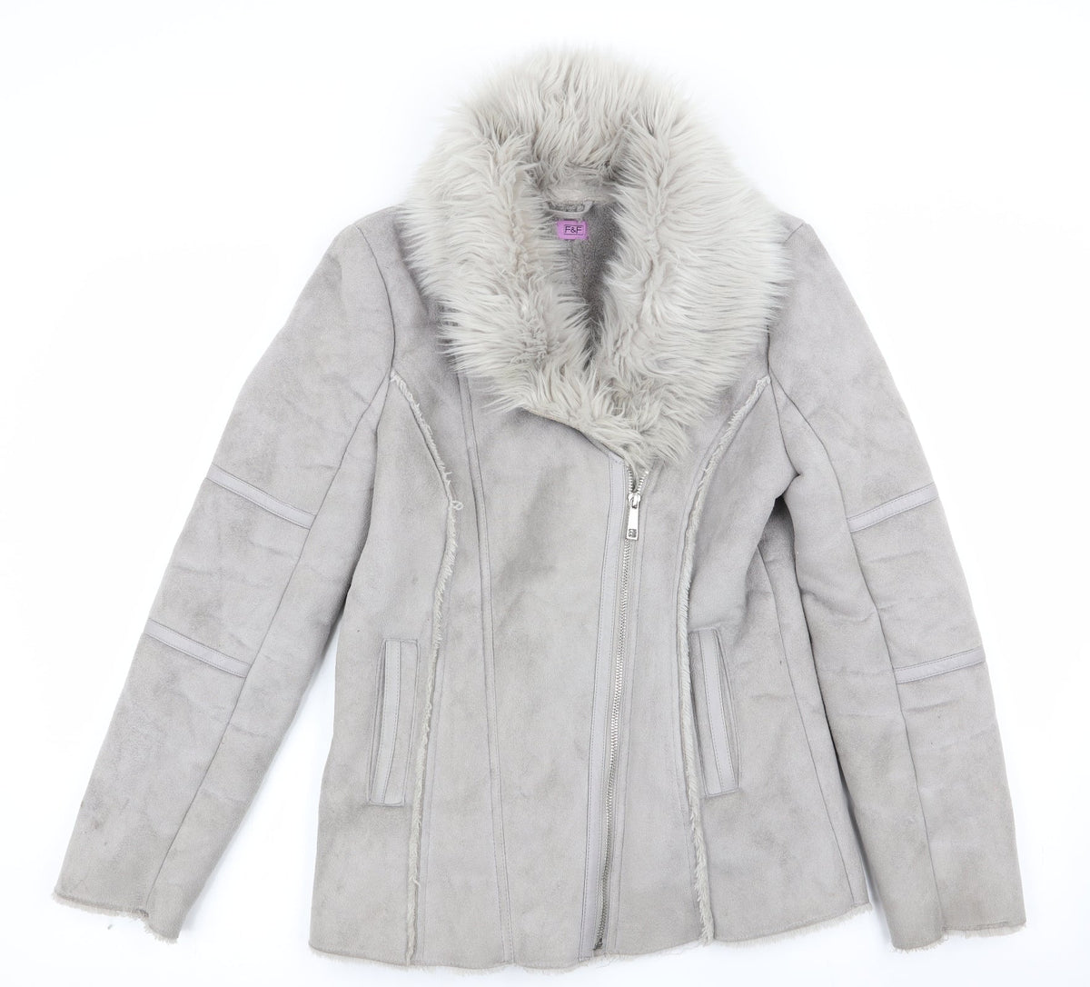 F&F Womens Grey   Overcoat Coat