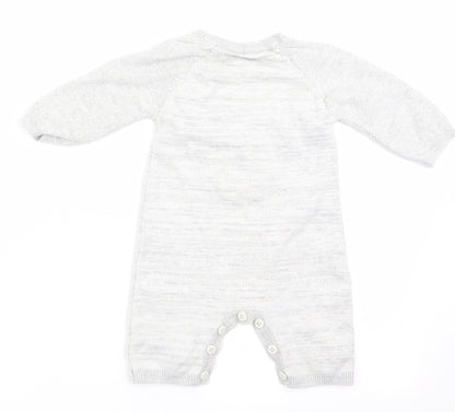 George Boys Green Animal Print  Romper One-Piece Size 0-3 Months  - Teddy Bear Face