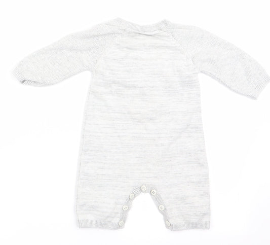 George Boys Green Animal Print  Romper One-Piece Size 0-3 Months  - Teddy Bear Face
