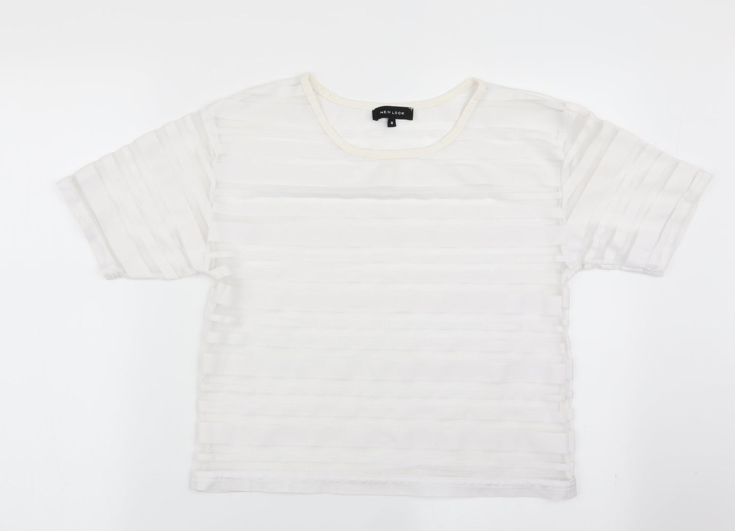 Womens UK Size 8 New Look White Basic T-Shirt