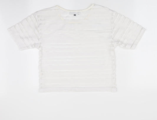 Womens UK Size 8 New Look White Basic T-Shirt
