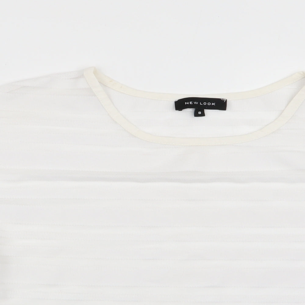 Womens UK Size 8 New Look White Basic T-Shirt