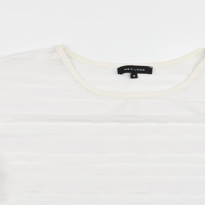 Womens UK Size 8 New Look White Basic T-Shirt