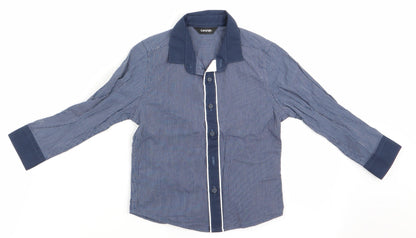 George Boys Blue Striped  Basic Button-Up Size 18-24 Months