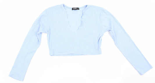 Missguided Womens Blue   Cropped T-Shirt Size 12