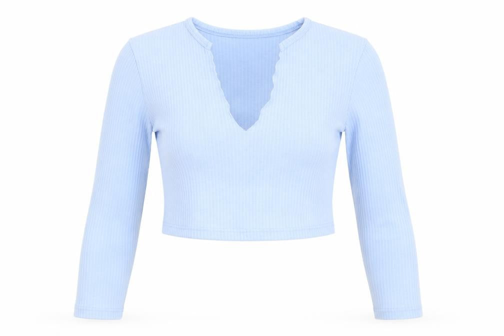 Missguided Womens Blue   Cropped T-Shirt Size 12