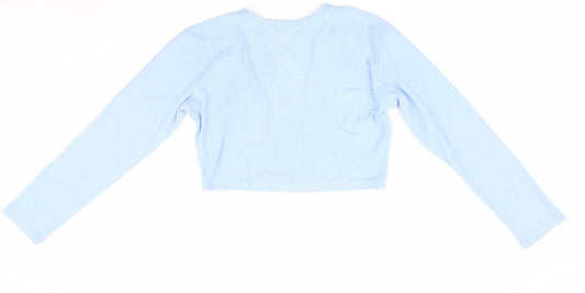 Missguided Womens Blue   Cropped T-Shirt Size 12