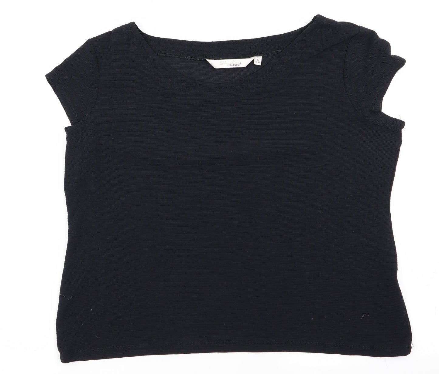 Womens UK Size 18 Style by EWM Black Tunic T-Shirt