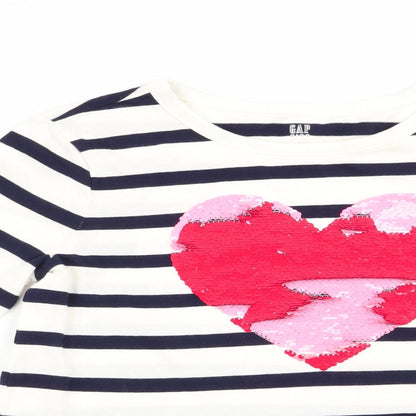 Gap Girls Blue Striped  Basic Casual Size L