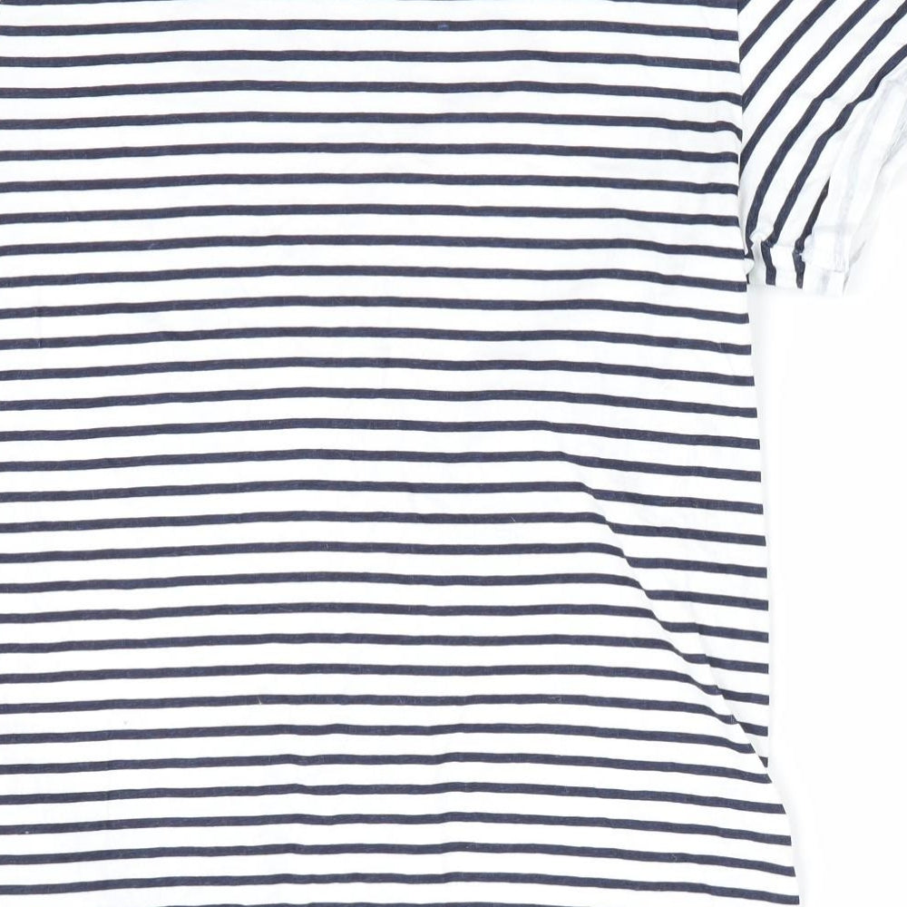 Primark Girls Blue Striped  Basic T-Shirt Size 10-11 Years  - Bonjour Paris