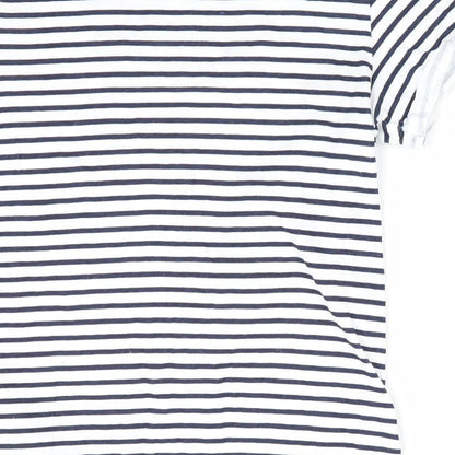 Primark Girls Blue Striped  Basic T-Shirt Size 10-11 Years  - Bonjour Paris
