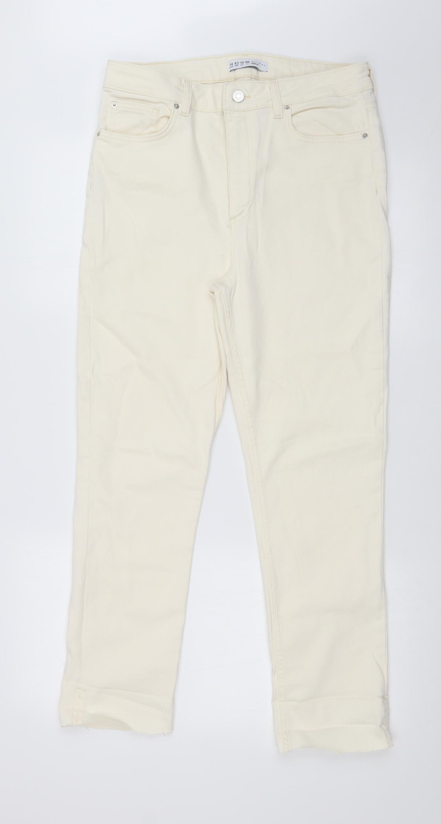 DENIM CO Womens White   Straight Jeans Size 14 L26 in