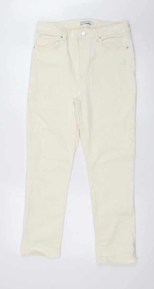 DENIM CO Womens White   Straight Jeans Size 14 L26 in